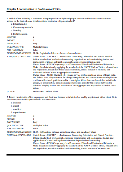Test Bank for Issues and Ethics in the Helping Professions 11th Edition by Corey - Image 2